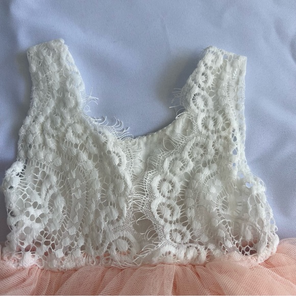 2Bunnies Girl Peony Lace Back A-Line Tiered Tutu Tulle Flower Girl Dress 12M - Picture 13 of 16